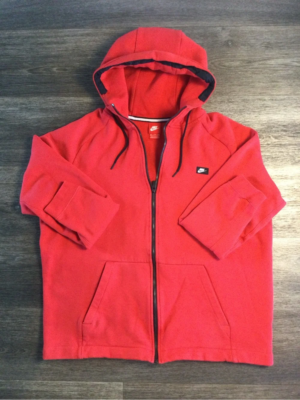 Nike Red Full-Zip Hoodie with Hood